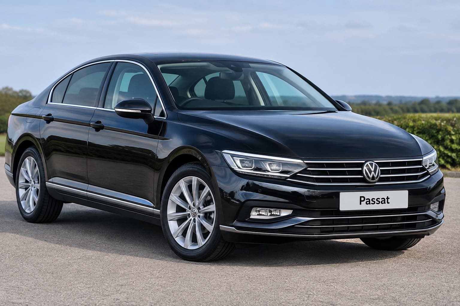 Saloon VW Passat 2026 taxi vehicle - CABS WALTON Walton On Thames airport transfer fleet - 1-4 passengers 2 Large Bags